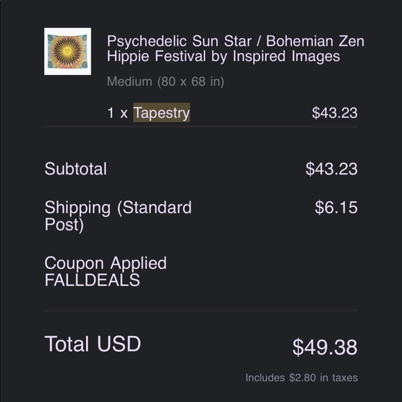 🔴 RED BUBBLE 🔴 Psychedelic Sun Star🌞🌈Bohemian Zen Hippie Festival Tapestry - Picture 3 of 3